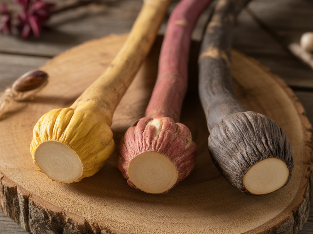 Liste : Les trois types de maca – jaune, rouge, noire – et leurs effets spécifiques sur la libido